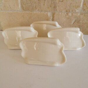 Set of 4 Skye McGhie Cream Name Cards, Reusable Place Cards Vintage Table China